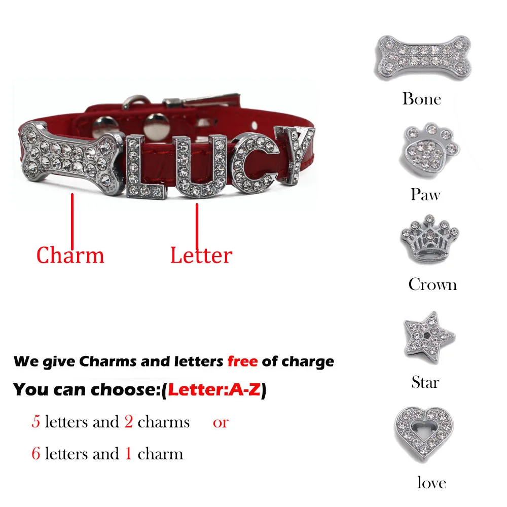 10 мм шикарный персонализированный ошейник для питомцев щенков со стразами под