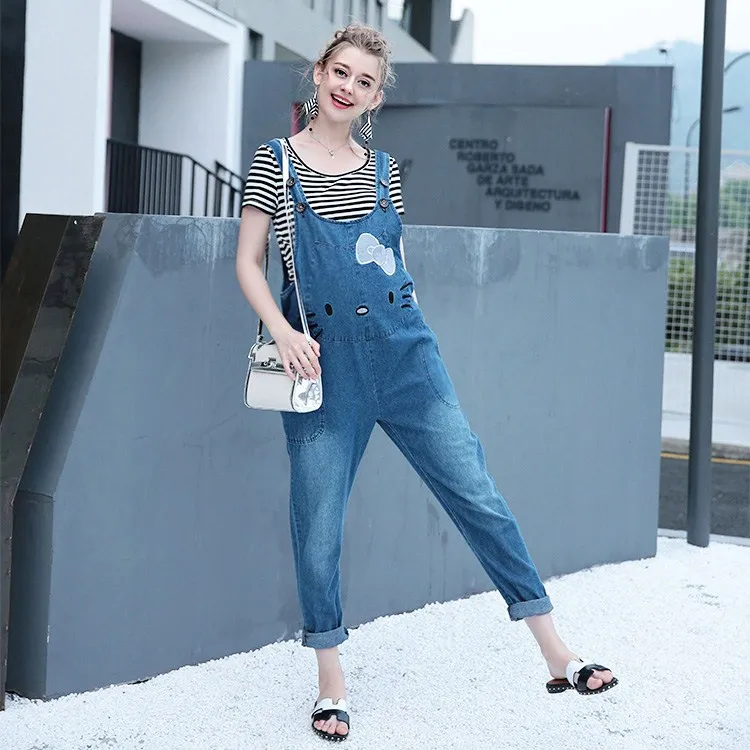 Высококачественный джинсовый комбинезон для беременных свободный Регулируемый