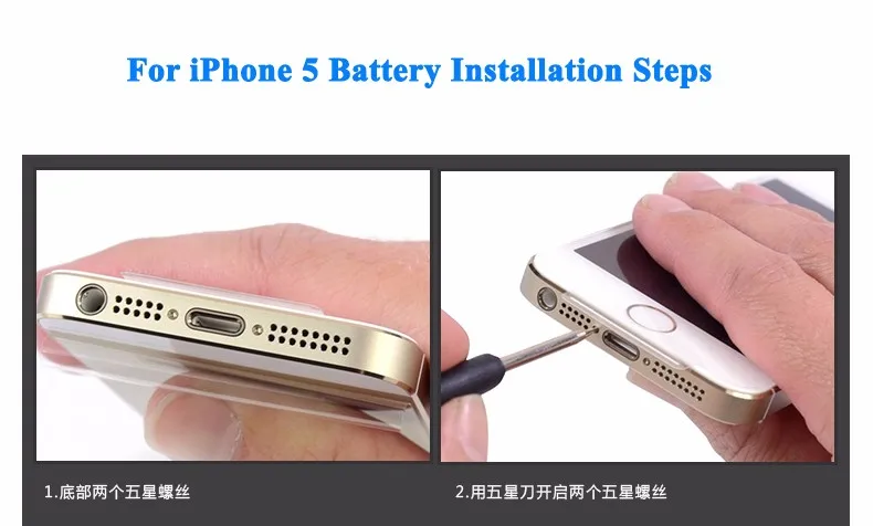 Сменная батарея NOHON для Apple iPhone 5 5G iPhone5, Высокая реальная емкость, 3,8 в, 1440 мАч, литий-полимерные литиевые батареи с инструментами