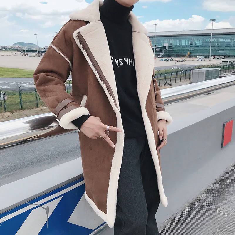 Новинка 2019 толстые теплые зимние стильные кожаные куртки длинное пальто из