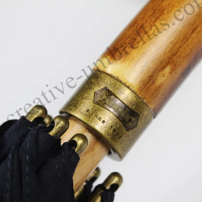 Long-handle nature rattan bamboo handmade maple wooden umbrellas 300D Twaiwan formosa nylon anti-rust fiberglass streak parasol | Дом и сад