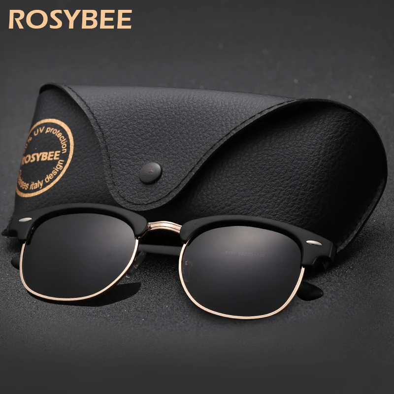 Rosybee UV400 клуб поляризационные солнцезащитные очки мужские женские Классические