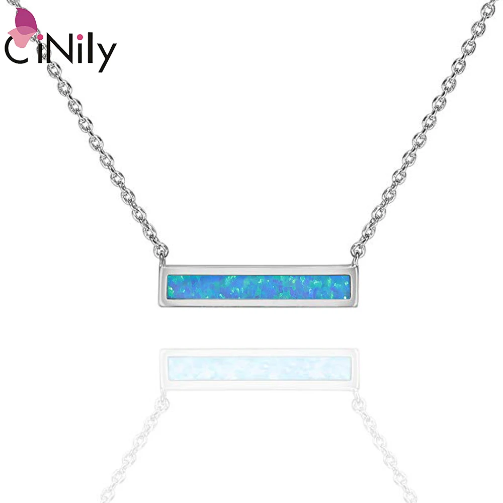 CiNily 2019 белый и синий огненный опал камень Чокеры ожерелья подвески посеребренные