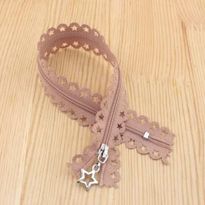 Milk coffee 25cm zip Цвет пять звезд кружева молнии 25 см с закрытыми молниями полые нейлоновые застежки-молнии для одежды diy Материал застежка-молния для шитья - Цвет: Milk coffee 25cm zip