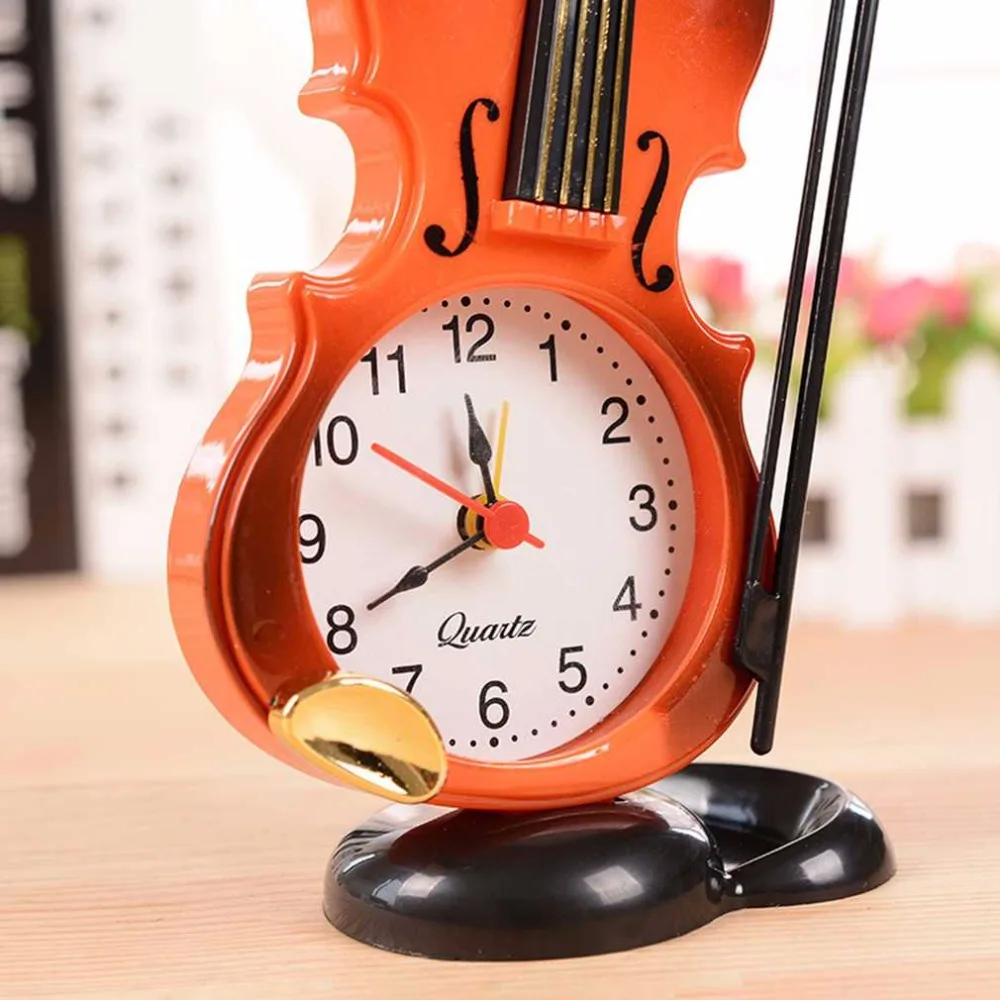 2 цвета, творческий прибор, настольные часы, Студенческие скрипки, подарок, скрипка, кварцевые часы-будильник, настольные пластиковые часы, Прямая поставка
