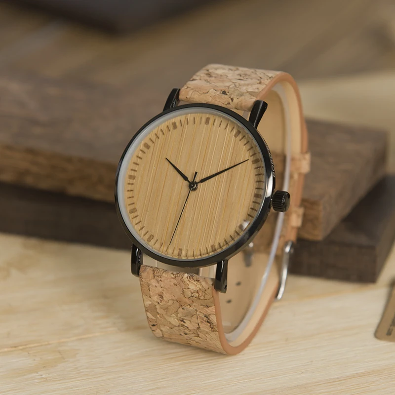 Бобо птица CcE19 Bamboo набрать моды деревянный Часы Mujer кварцевые часы кожаный