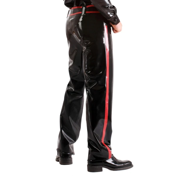 Латексная резиновая униформа комплект одежды латексные джинсы с рубашкой