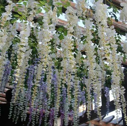 online 110 CM Artificial Flor De Seda Simulação Wisteria Vine Garland Para Festa De Casamento Decoração De Casa Decoração Nova Chegada