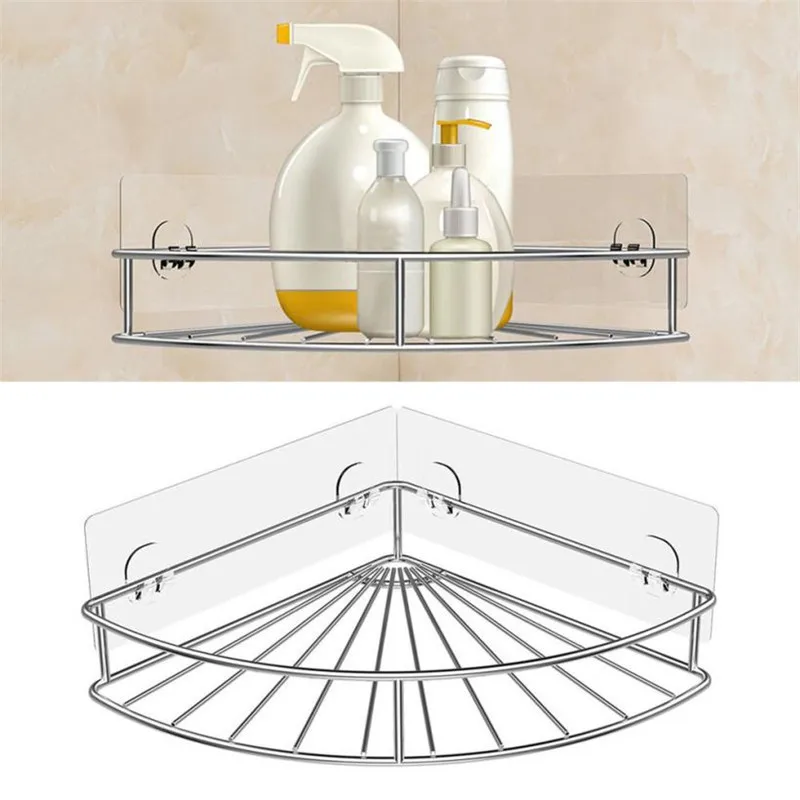 Угловые полки для ванной комнаты настенная наклейка из нержавеющей стали