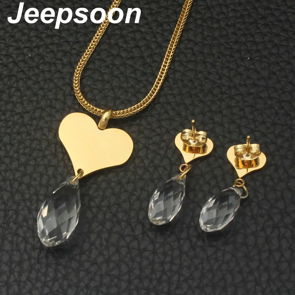 Новейшие Модные Нержавеющая сталь Jewelry Подвеска и серьги наборы для Для женщин