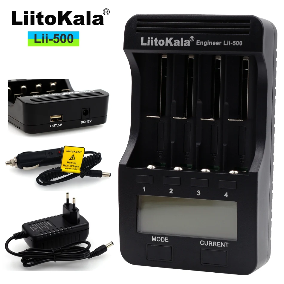 

Liitokala Lii-500 LCD 3.7V 18650 18350 18500 16340 17500 25500 10440 14500 26650 1.2V AA AAA NiMH lithium Battery Charger