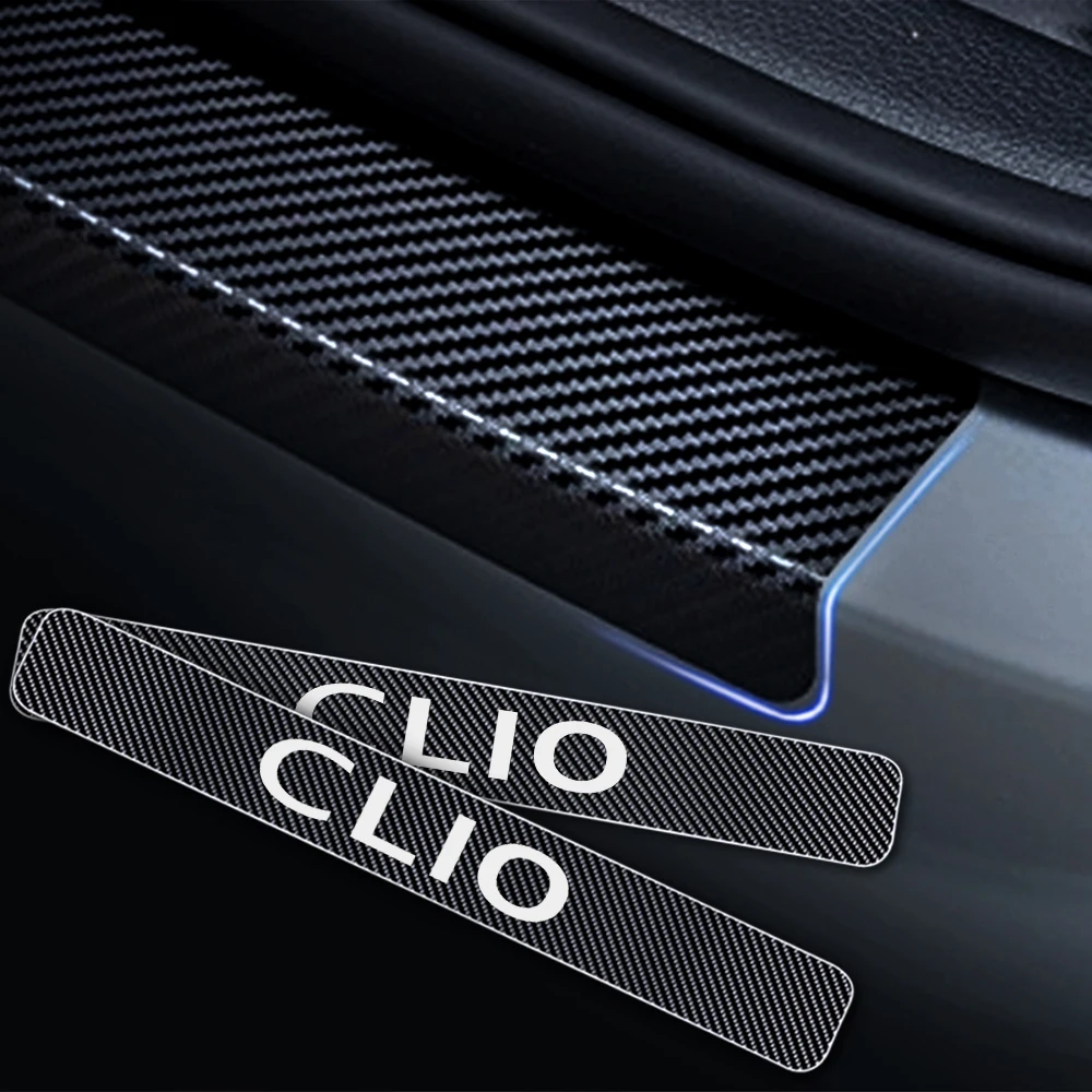 Наклейка из углеродного волокна для автомобиля Renault CLIO, защитная Накладка на порог для порога двери, наклейка, автомобильные аксессуары