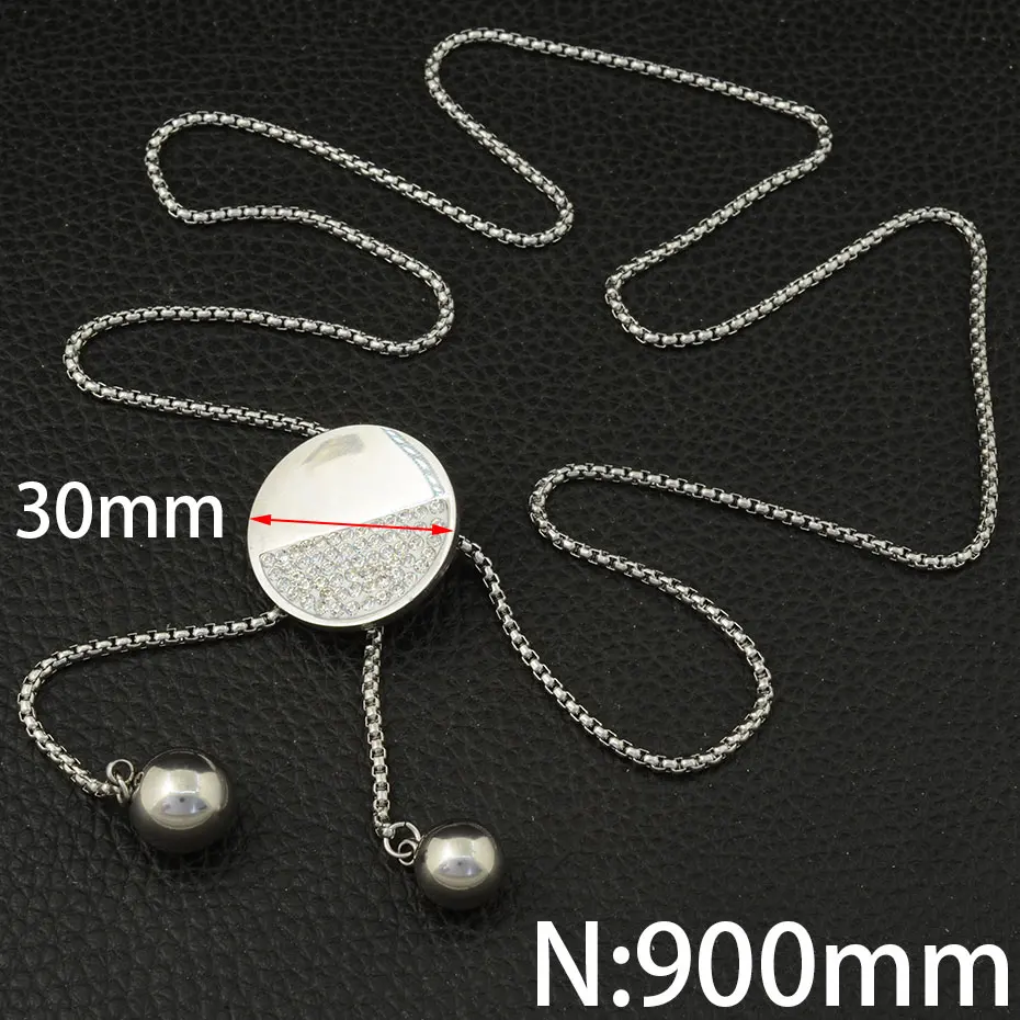 Модные ювелирные изделия из нержавеющей стали для женщин и девочек длиной 900 мм