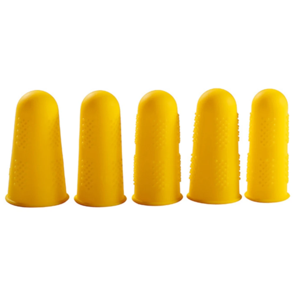 Yellow 3/5 шт Анти-скольжения силиконовые колпачки аксессуары Высокое Температура устойчивый Кухня эластичность с защитой от перегрева, защита пальцев многоцветный - Цвет: Yellow