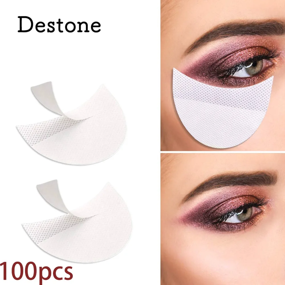 

Destone 100Pcs Eyeshadow Pads Stencils Lint Free Under Eye Pads Eyeshadow Patches For Eyelash Extensions/Lip Makeup Professional