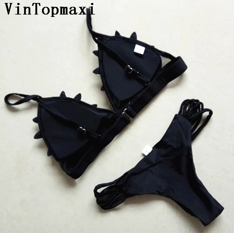 Бразильское бикини 2018 роскошный купальник со стразами Женский однотонный