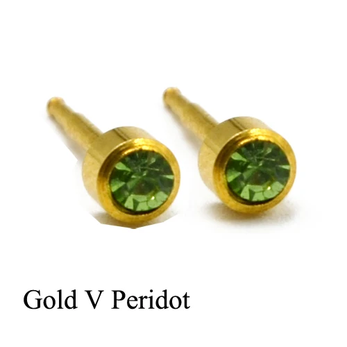 Gold V Peridot Пара 16 г 24 К Золотое покрытие и серебро смешивать свой камень цирконий драгоценный камень уха шпилька спираль трагус серьги, Надеваемые На ушной хрящ прибор для пирсинга ювелирные изделия для тела - Окраска металла: Gold V Peridot