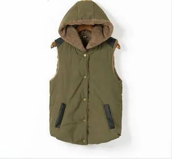 Универсальный утепленный флисовый жилет с капюшоном стеганая куртка женский