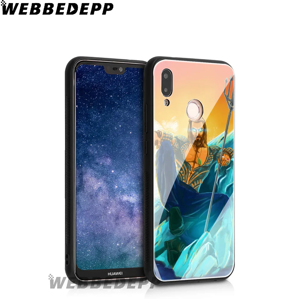Чехол из закаленного стекла WEBBEDEPP Aquaman Cool Movie для Huawei Mate 20 P20 P10 P Smart 2019 2018 &amp Honor 10 9 8X