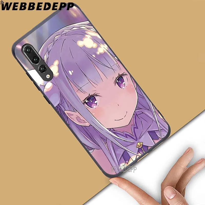 WEBBEDEPP мягкий чехол с аниме Rem Re Zero emilia для Huawei Honor 6 7A Pro 7C 8C 7X 8X 8 9 10 lite Note10|Бамперы| |