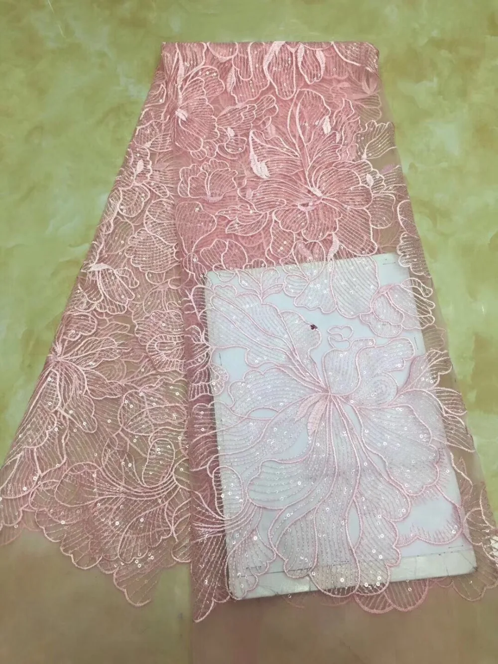 Purple colors (5yards/pc) high quality African sequins lace fabric shining French net for making party dress | Дом и сад