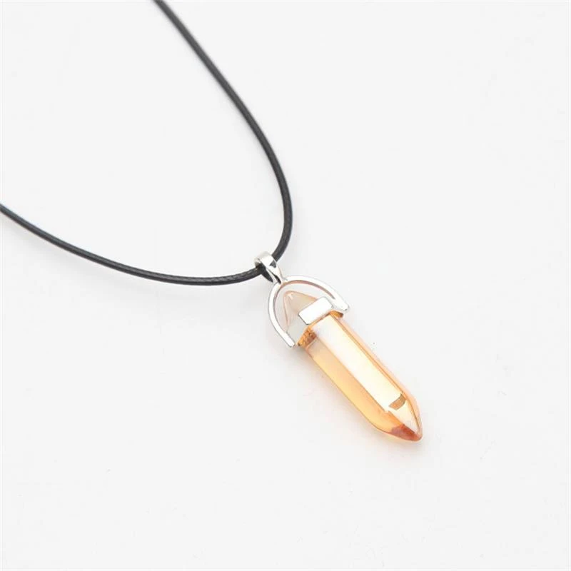 Трендовое ожерелье Meajoe в форме пули с кристаллом кварца подвеска титановым