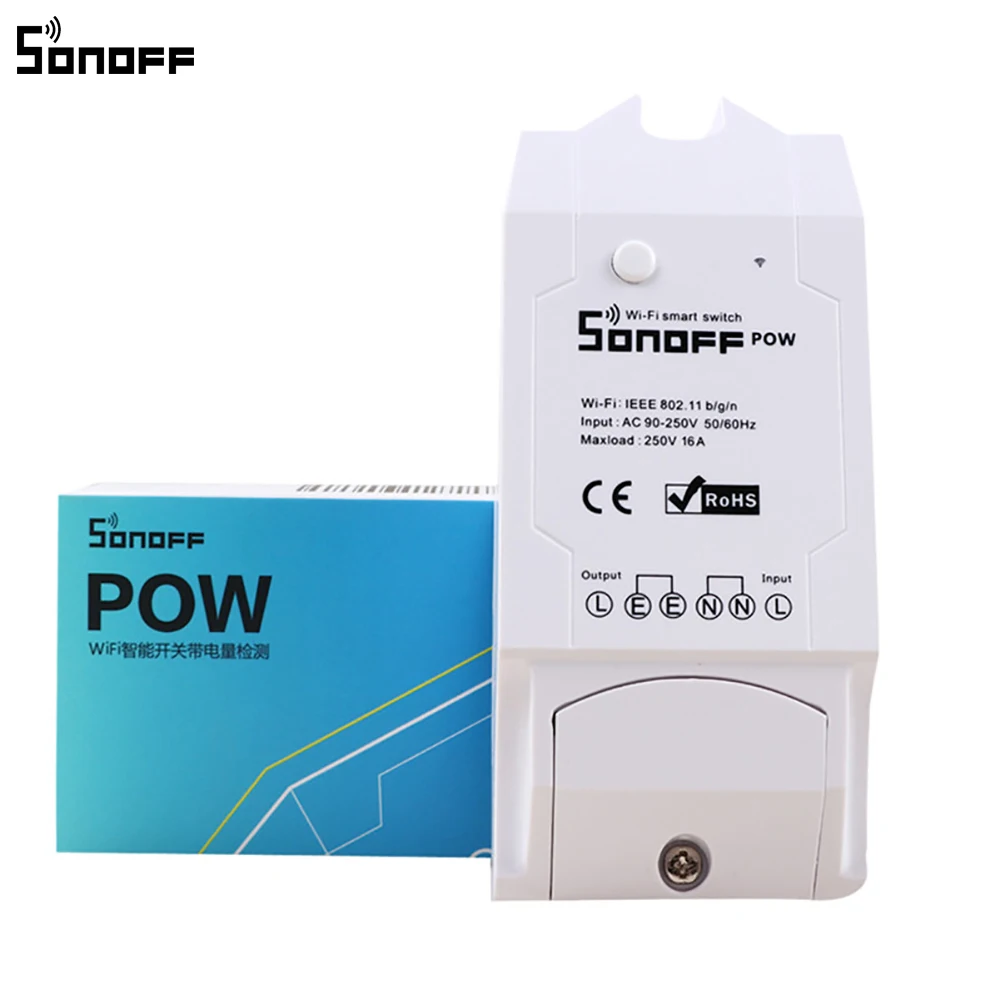 Sonoff Pow умный Wi Fi коммутатор контроллер с реальным временем измерение
