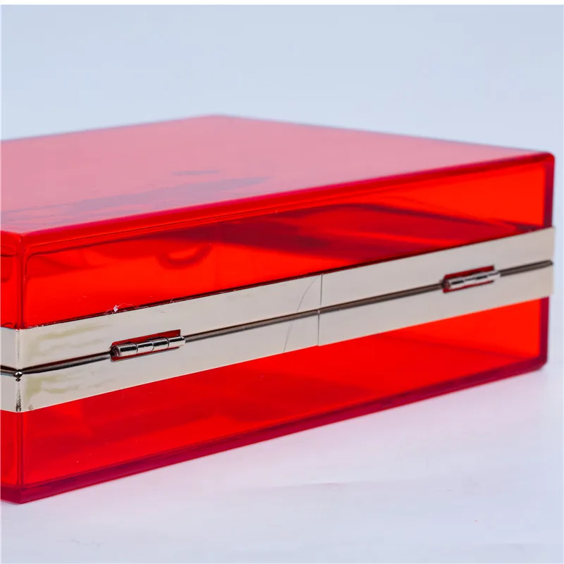 Fashion Red Transparent Acrylic Clutch Bag Party Evening Bags Chain Women Shoulder Messenger Bride Wedding Handbags Wallet | Багаж и сумки