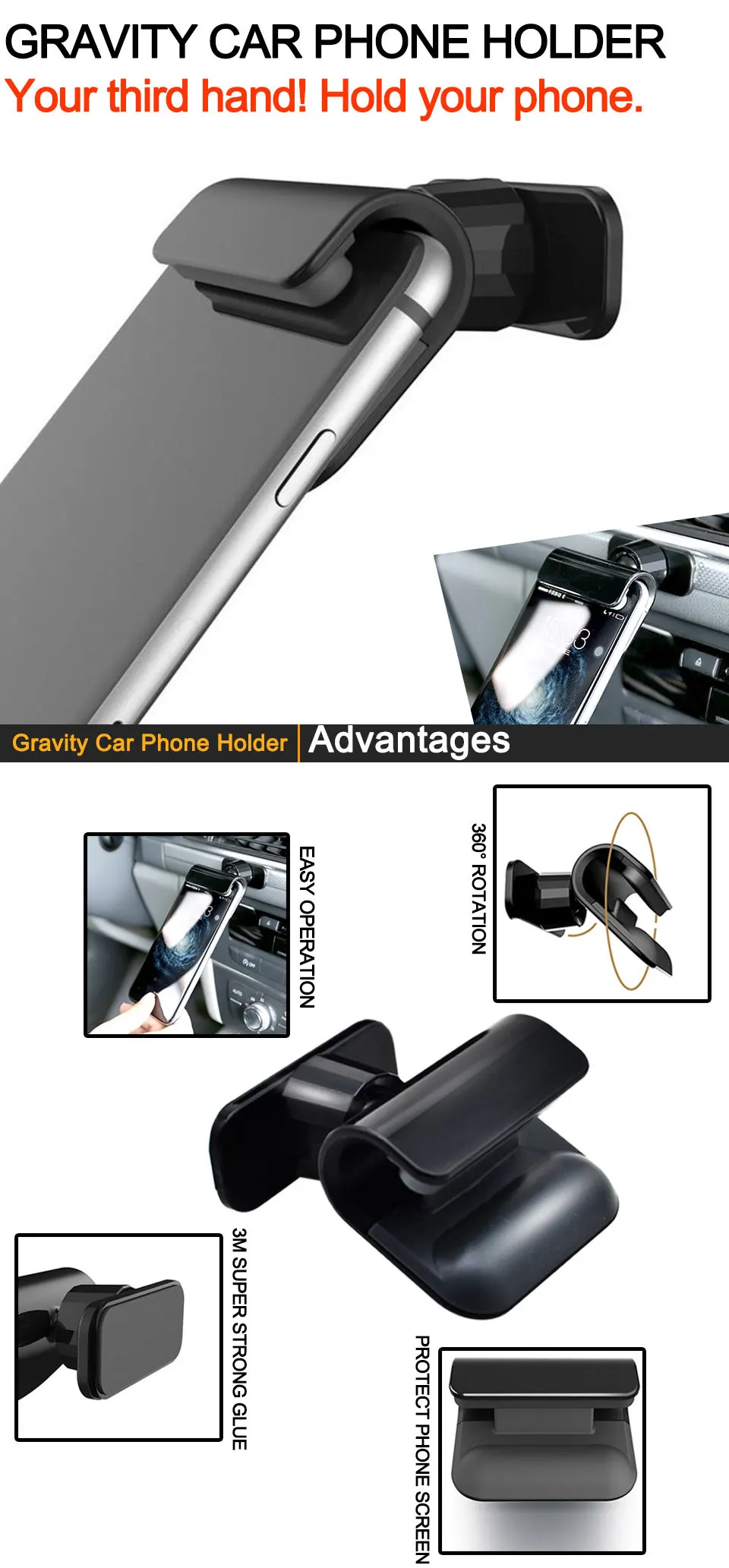 Для CX-5 RAV4 IX25 QASHQAI Renegade для iPhone 5 6 7 8 X Plus samsung Gravity Автомобильный держатель для телефона универсальная подставка для мобильного телефона