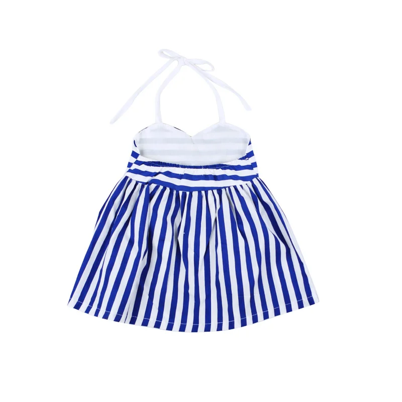 2016 Cute Striped Girls Dress + Bow Headband Suits 2pcs Children Clothing Set Baby Sleeveless Party Costume Girl Outfits | Детская