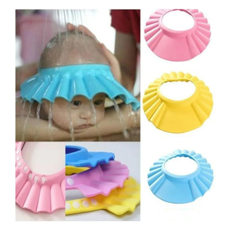 1pc Safe Shampoo Shower Bathing Protection Bath Cap Soft Adjustable Visor Hat for Toddler Baby Kids Children Dropship | Мать и ребенок