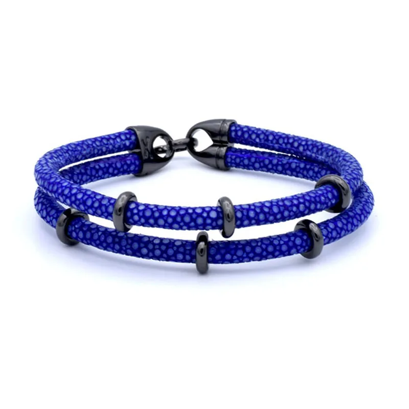 (10 шт.) Двухслойный Кожаный очаровательный серебряный ремешок из нержавеющей