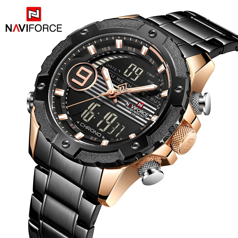 Часы NAVIFORCE 9146S мужские армейские водонепроницаемые цифровые