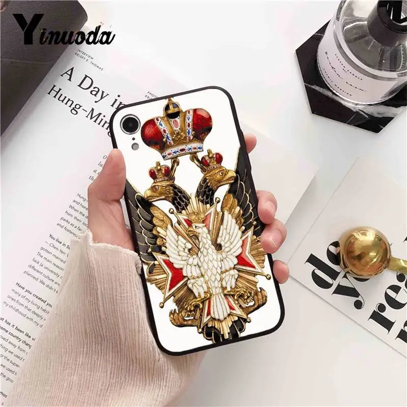 Yinuoda герб России флаг силиконовый чехол для телефона iPhone 8 7 6 6S 6Plus X XS MAX 5 5S SE XR 10