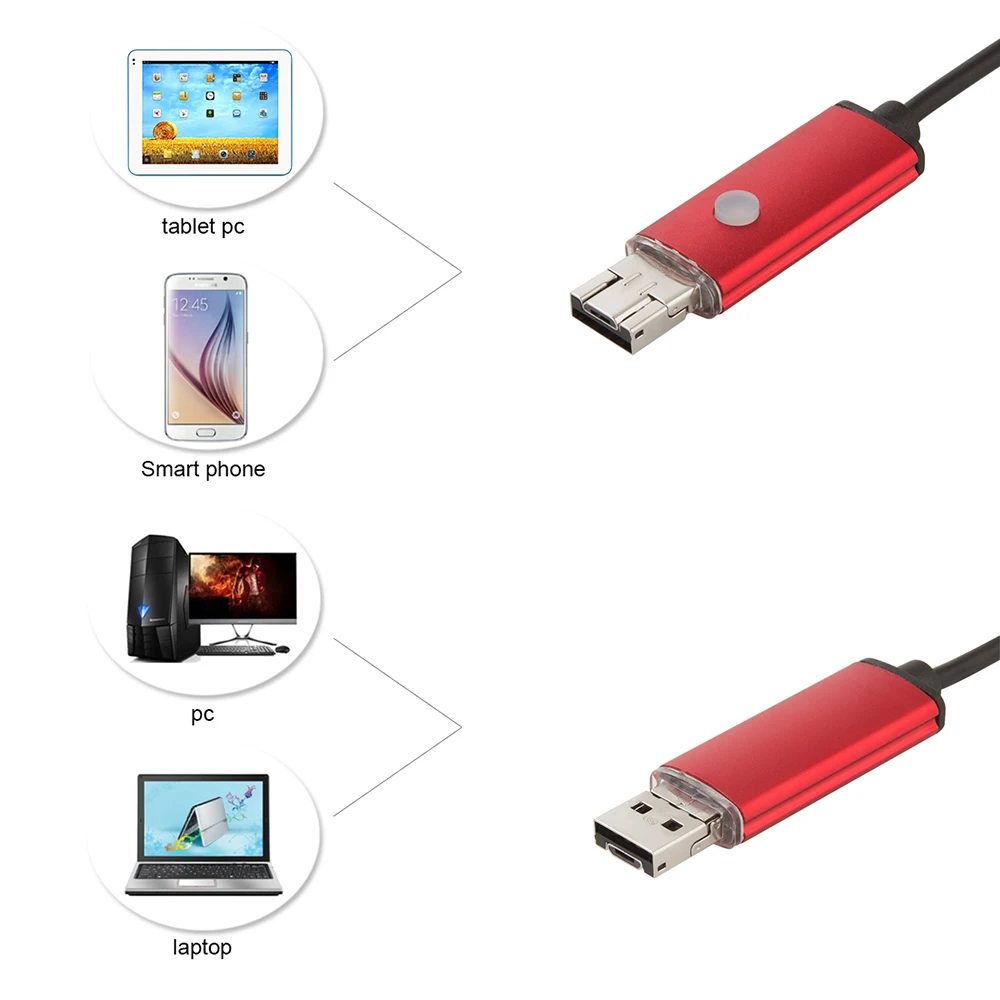 USB камера эндоскоп для Android 1/2/5/10 м 8 мм 720P|Камеры видеонаблюдения| |
