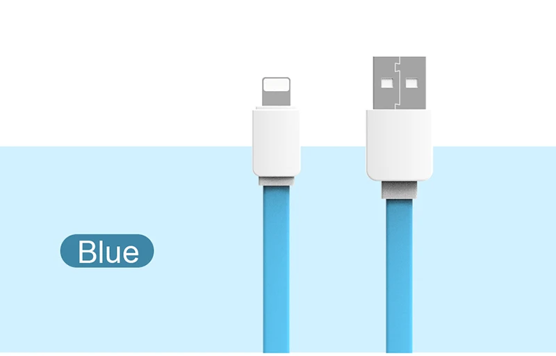 Blue GUSGU USB кабель для iPhone X XR XS Max 8 7 6 6S Plus 5S SE кабель для синхронизации данных плоский кабель для зарядки для iPad кабель для мобильного телефона - Цвет: Blue
