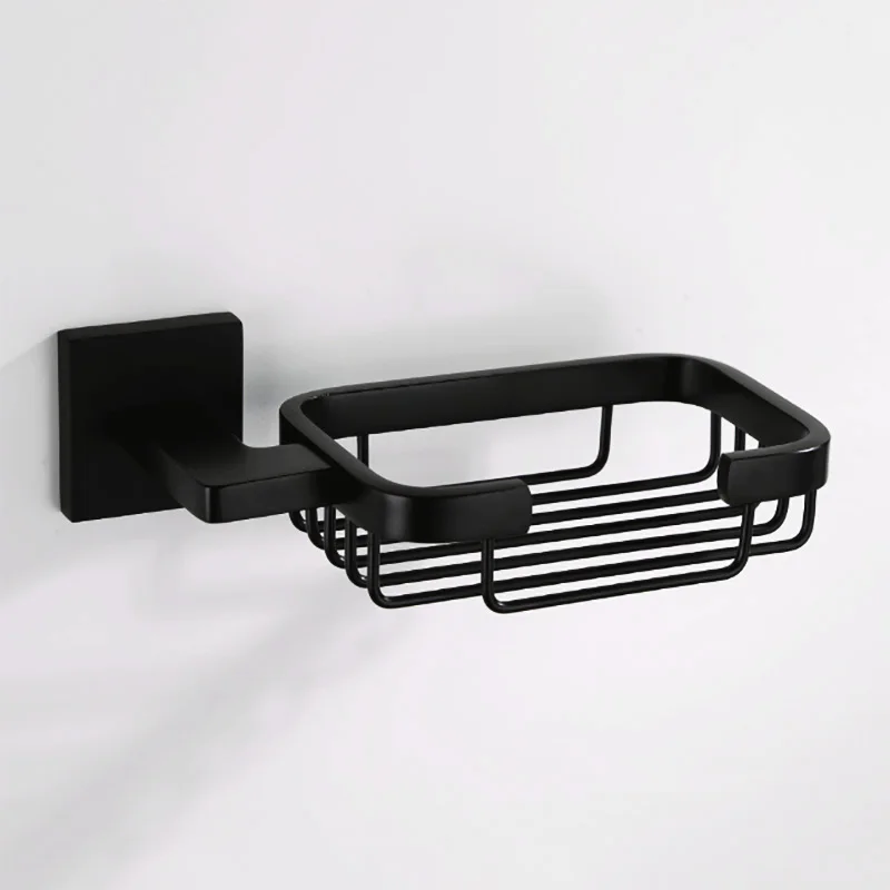 soap basket Черный набор аксессуаров для ванной комнаты античный держатель для туалетной бумаги держатель для полотенец настенный крючок держатель для туалетной щетки стеклянный диспенсер для мыла корзина для посуды - Цвет: soap basket