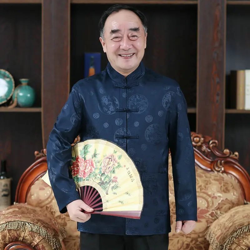 Мужской костюм туника WAEOLSA пиджак с воротником мандарин мужской Tangzhuang Mao