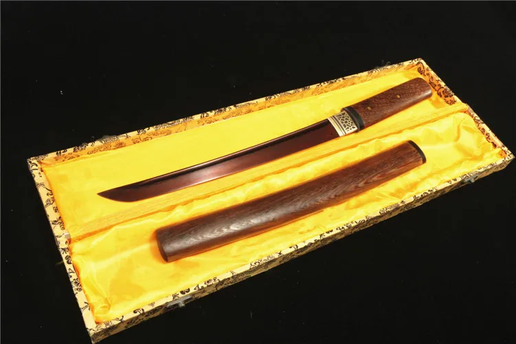 21 'розовое дерево дамасская сталь красное лезвие японский короткий самурайский