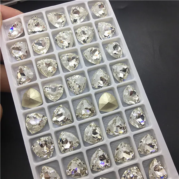 crystal clear TopStone 12 мм K9 стекло кристалл жир треугольной формы Pointback Стразы diy/аксессуары для одежды - Цвет: crystal clear