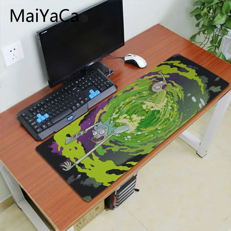 Lock Edge 30x80cm Maiyaca Рик и Морти аниме уникальный настольный коврик игровой коврик для мыши резиновый, большого размера ПК компьютерный игровой коврик для мыши геймер Настольный коврик - Цвет: Lock Edge 30x80cm