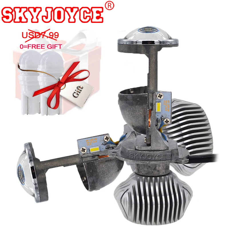 SKYJOYCE мини светодиодная линза для проектора H4 светодиодные лампы фар комплект