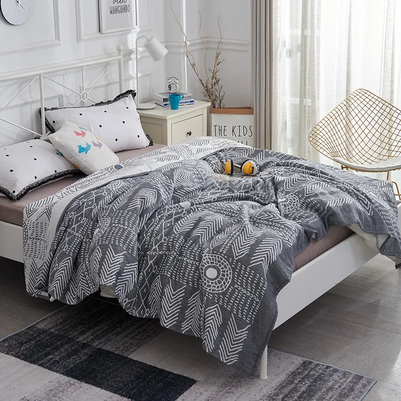 IDouillet мягкое легкое 3 слойное хлопковое муслиновое одеяло для взрослых