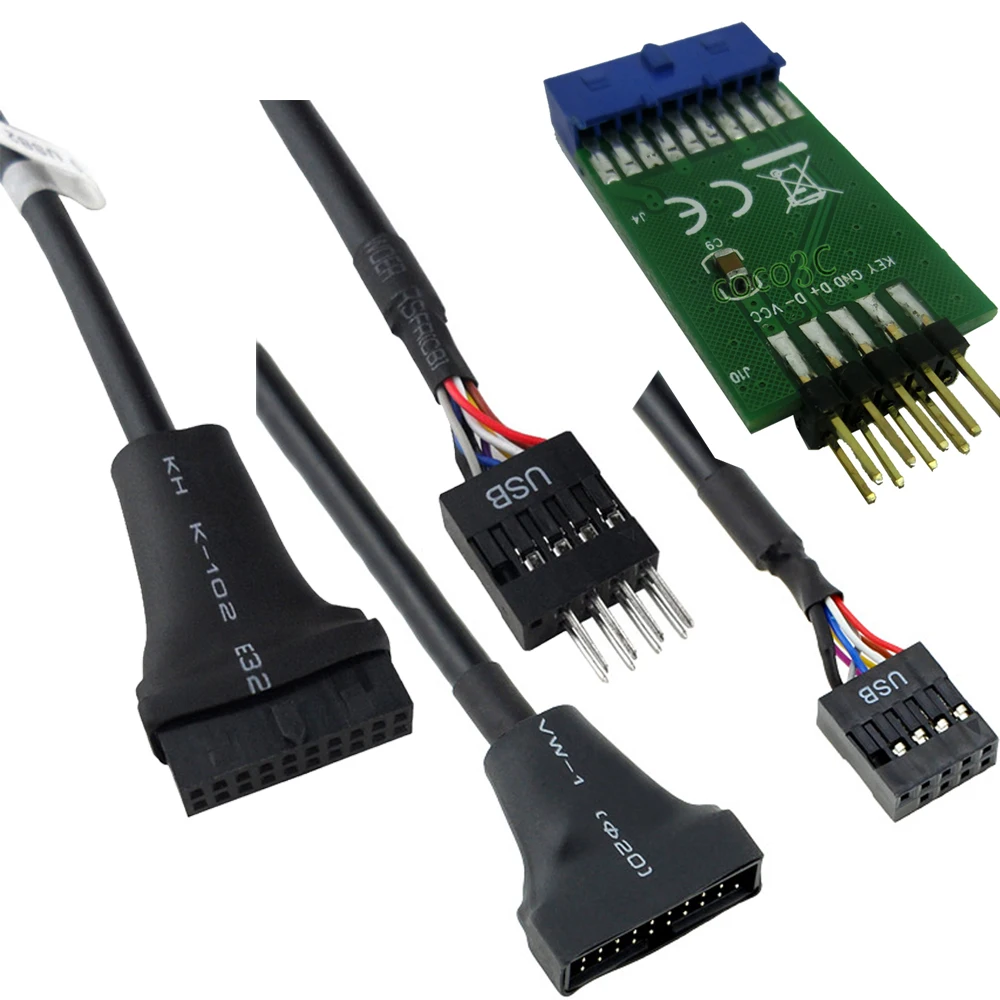 Кабель переходник для материнской платы с 19 pin USB 3 0 со штекером на 9 Pin 2 0|cable usb 10 m|usb