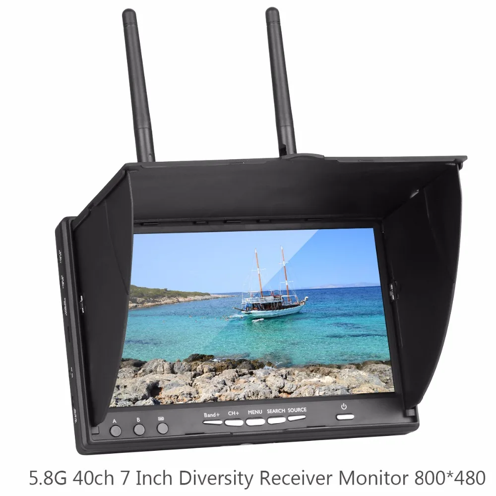 LCD5802S 5802 40CH Raceband 5 8G 7 дюймовый монитор с приемником разности 800*480 со встроенным