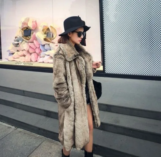 2019 Vetement зимнее пальто женское из искусственного меха длинная меховая верхняя