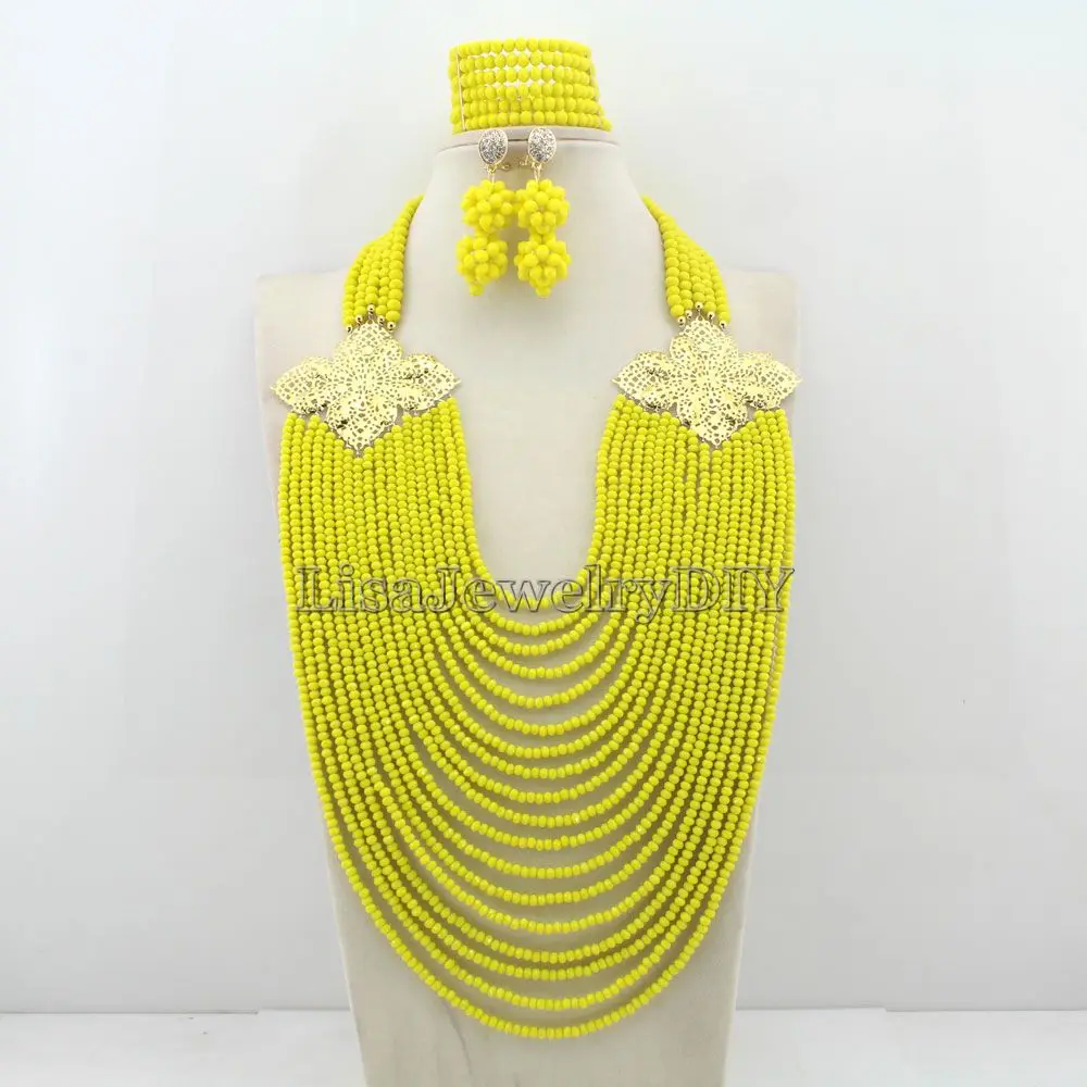 

Нигерийские Свадебные африканские бусины, брошенные Классические Женские Ювелирные наборы с кристаллами, Новое поступление, раннее ожерел...