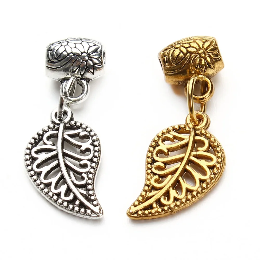 10 шт. винтажные резные подвески в виде листьев с большим отверстием 2 5 мм 11 х19 для