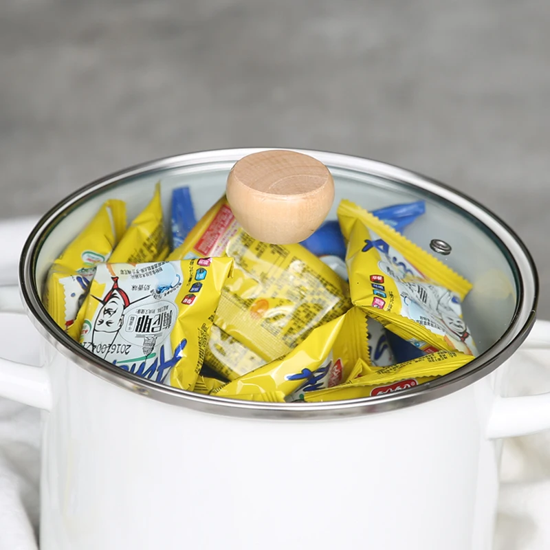 Белый японский стиль Большой Фарфор эмаль суп конджи тушеный кастрюля рисовая