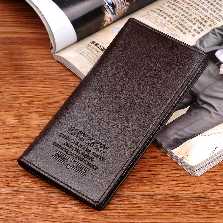 Мужской кожаный кошелек мужские кошельки деловой женский Длинный на молнии